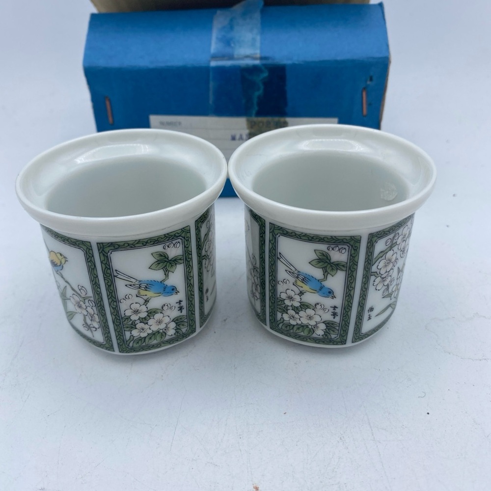VTG Partylite Mandarin Asian Tealight Voltive Candle Holder Birds floral w/ Box